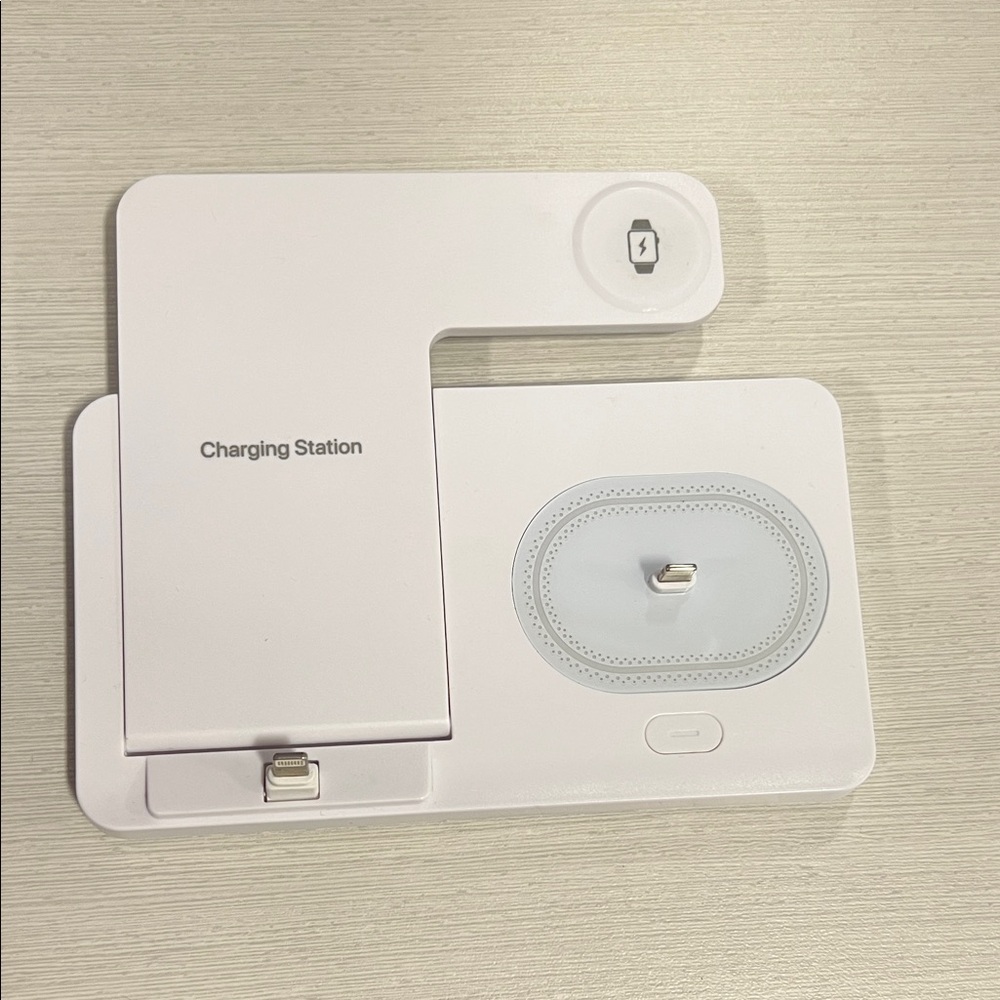 White Apple Charging Station